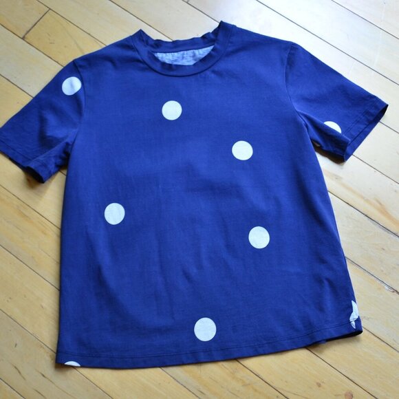 3.1 Phillip Lim Polka Dot Print Crew Neck T-Shirt Size M Fits XS/S - Picture 1 of 8